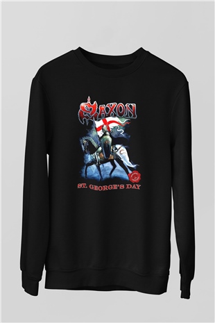 Saxon Siyah Unisex Sweatshirt
