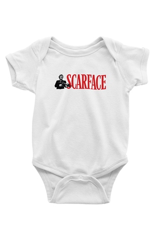 Scarface Baskılı Beyaz Unisex Bebek Body - Zıbın