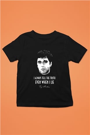 Scarface Baskılı Siyah Unisex Çocuk Tişört