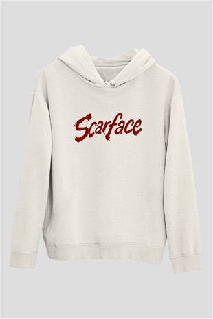 Scarface Beyaz Unisex Hoodie