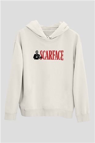 Scarface Beyaz Unisex Hoodie