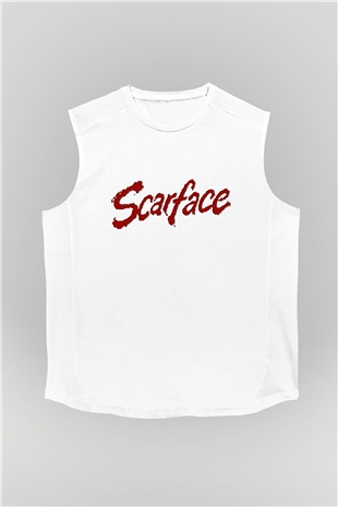 Scarface Beyaz Unisex Kolsuz Tişört