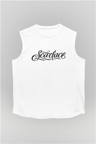 Scarface Beyaz Unisex Kolsuz Tişört