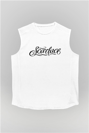 Scarface Beyaz Unisex Kolsuz Tişört