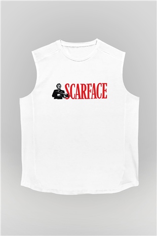 Scarface Beyaz Unisex Kolsuz Tişört