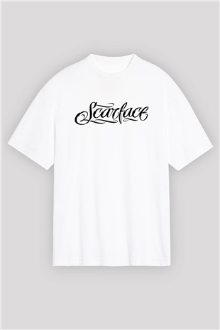 Scarface Beyaz Unisex Oversize Tişört T-Shirt