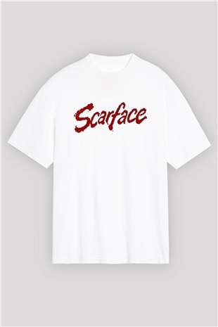 Scarface Beyaz Unisex Oversize Tişört T-Shirt
