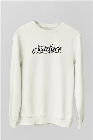 Scarface Beyaz Unisex Sweatshirt