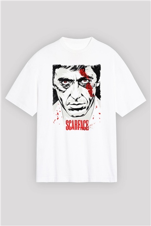 Scarface Beyaz Oversize Tişört Oversize T-shirt