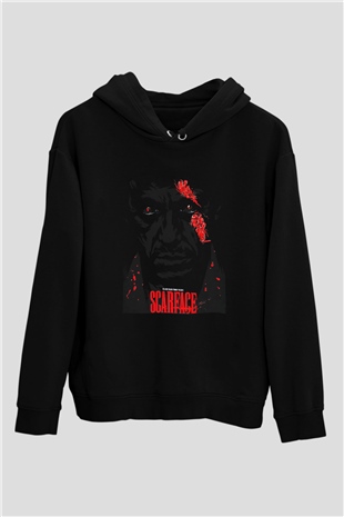 Scarface Siyah Unisex Kapşonlu Sweatshirt