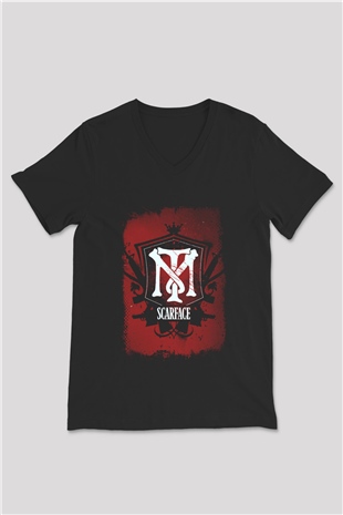 Scarface Siyah Unisex V Yaka Tişört T-Shirt