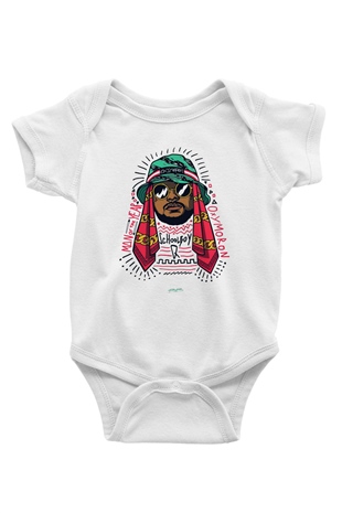 Schoolboy Q Baskılı Beyaz Unisex Bebek Body - Zıbın