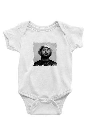 Schoolboy Q Baskılı Unisex Beyaz Bebek Body - Zıbın
