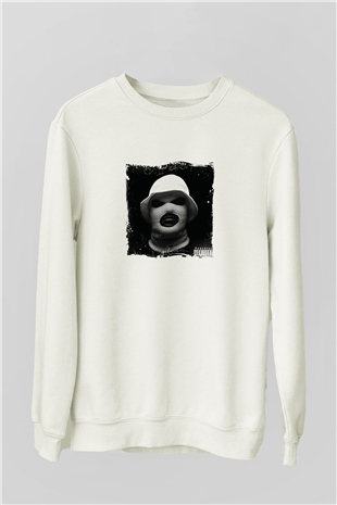Schoolboy Q Baskılı Unisex Beyaz Sweatshirt