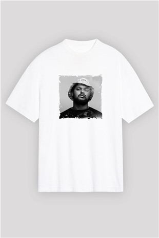 Schoolboy Q Baskılı Oversize Beyaz Tişört