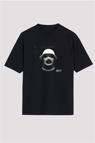 Schoolboy Q Baskılı Unisex Oversize Siyah Tişört