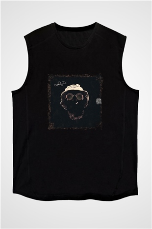 Schoolboy Q Baskılı Unisex Siyah Kolsuz Tişört