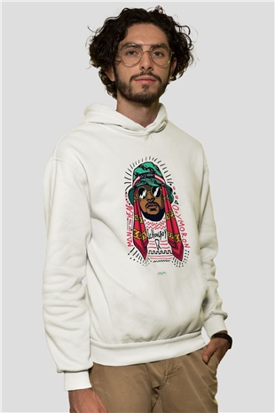 Schoolboy Q Beyaz Unisex Kapşonlu Sweatshirt