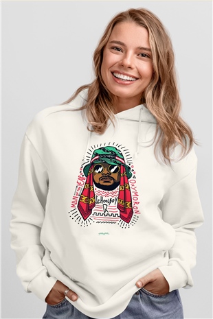Schoolboy Q Beyaz Unisex Kapşonlu Sweatshirt
