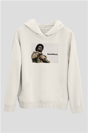 Schoolboy Q Beyaz Unisex Kapüşonlu Sweatshirt