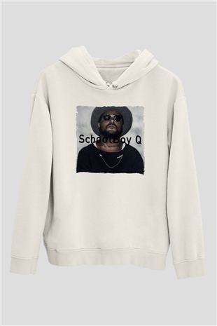 Schoolboy Q Beyaz Unisex Kapüşonlu Sweatshirt