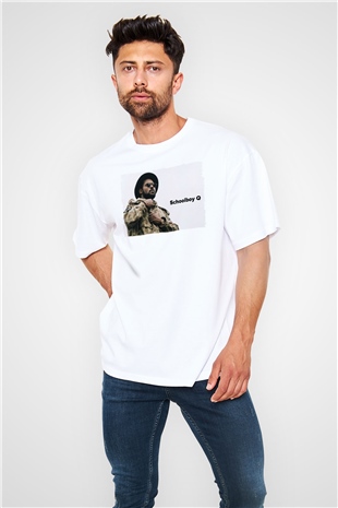 Schoolboy Q Beyaz Oversize Tişört Oversize T-shirt - TişörtFabrikası