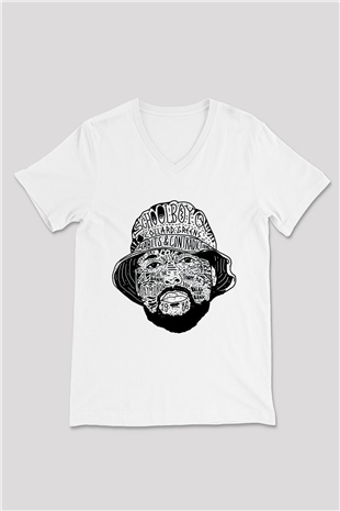 Schoolboy Q Beyaz Unisex V Yaka Tişört
