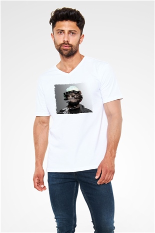 Schoolboy Q Beyaz Unisex V Yaka Tişört