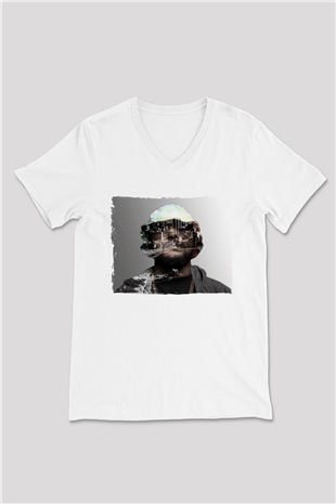 Schoolboy Q Beyaz Unisex V Yaka Tişört