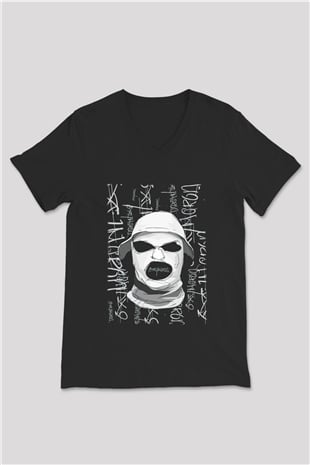 Schoolboy Q Siyah Unisex V Yaka Tişört T-Shirt