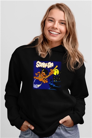Scooby Doo Siyah Unisex Kapüşonlu Sweatshirt