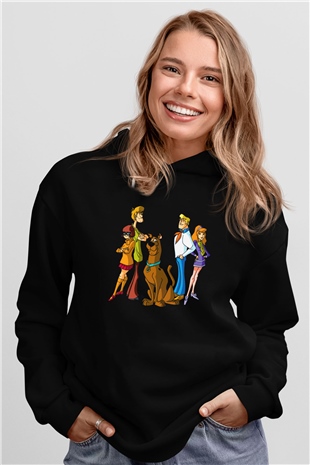 Scooby Doo Siyah Unisex Kapüşonlu Sweatshirt