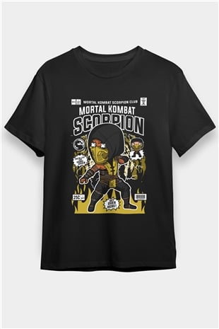 Scorpion Baskılı Unisex Siyah Tişört