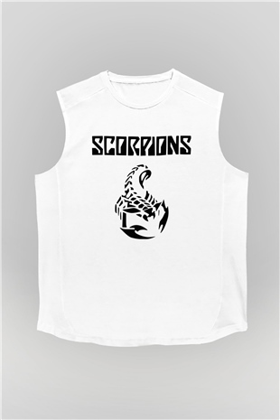 Scorpions Beyaz Unisex Kolsuz Tişört