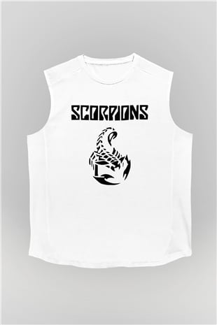 Scorpions Beyaz Unisex Kolsuz Tişört