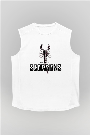 Scorpions Beyaz Unisex Kolsuz Tişört