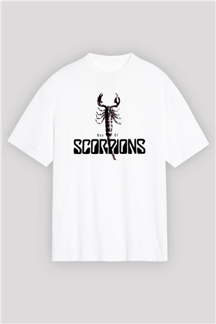 Scorpions Beyaz Unisex Oversize Tişört T-Shirt