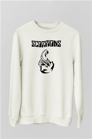 Scorpions Beyaz Unisex Sweatshirt