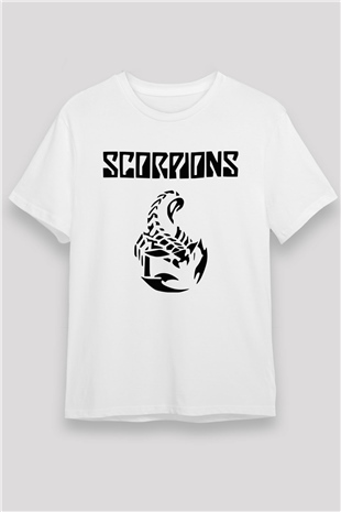 Scorpions Beyaz Unisex Tişört T-Shirt - TişörtFabrikası