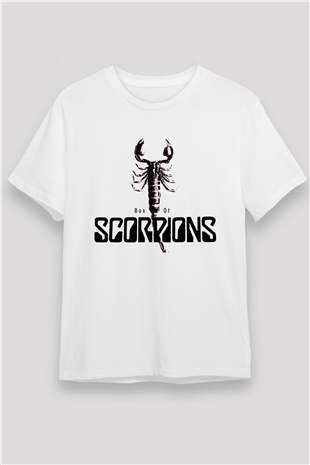 Scorpions Beyaz Unisex Tişört T-Shirt - TişörtFabrikası