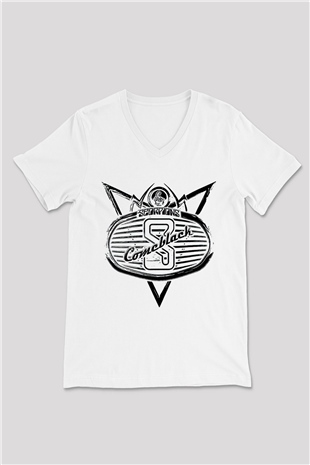 Scorpions Beyaz Unisex V Yaka Tişört T-Shirt