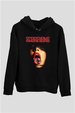 Scorpions Siyah Unisex Kapşonlu Sweatshirt