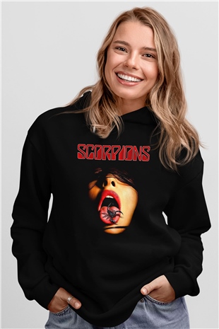 Scorpions Siyah Unisex Kapşonlu Sweatshirt