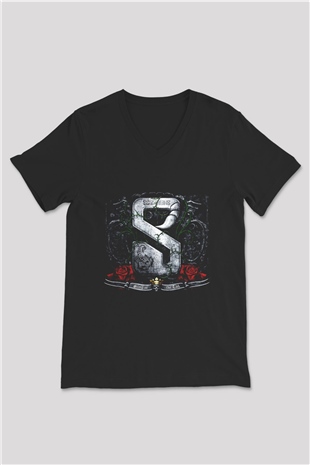 Scorpions Siyah Unisex V Yaka Tişört T-Shirt