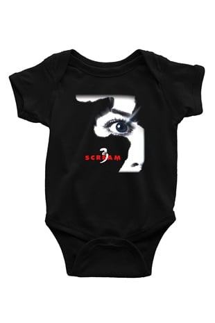 Scream Baskılı Siyah Bebek Body - Zıbın