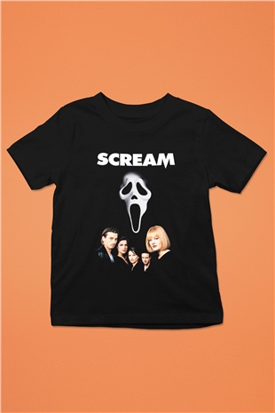 Scream Baskılı Siyah Unisex Çocuk Tişört
