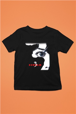 Scream Baskılı Siyah Unisex Çocuk Tişört
