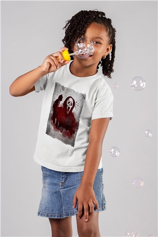 Scream Beyaz Unisex Çocuk Tişört