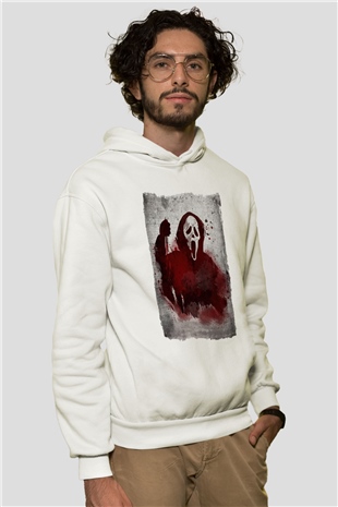 Scream Beyaz Unisex Hoodie