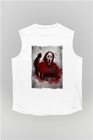 Scream Beyaz Unisex Kolsuz Tişört
